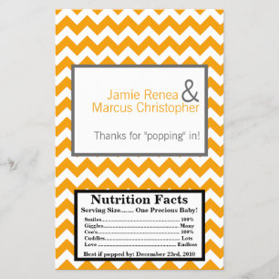 Microwave Popcorn Wrapper Yellow Gray Zickzack Flyer