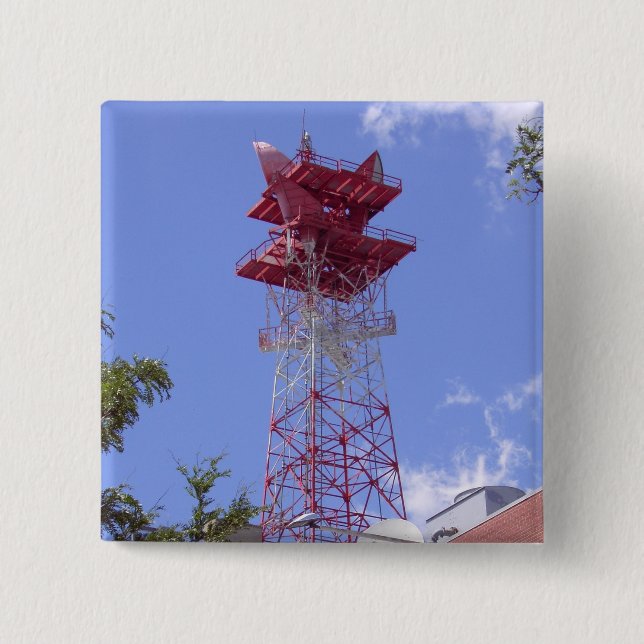 Microwave Relay Radio Telecom Tower Button (Vorderseite)