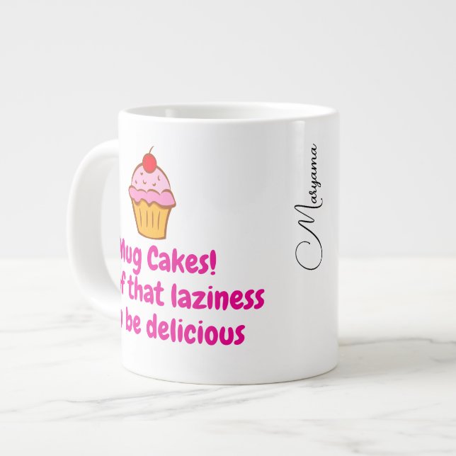 Microwave-Tasse für Cake-Rezept (Funny Quote & Nam Jumbo-Tasse (Vorderseite Links)