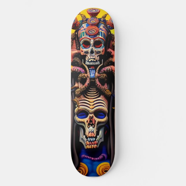 ‚Mictlantecuhtli‘ Skateboard (Vorderseite)