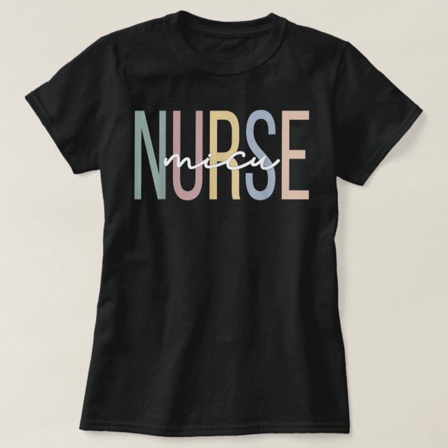 MICU Nurse Boho Medical Intensive Care Unit  T-Shirt (Design vorne)