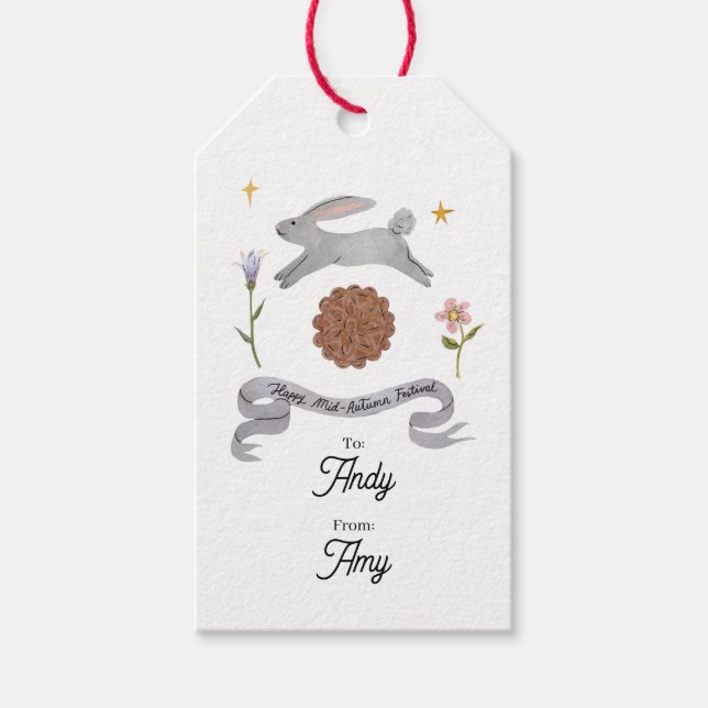 Mid Autumn Festival | Jade Rabbit | Mooncake-Gesch Geschenkanhänger (Vorderseite)