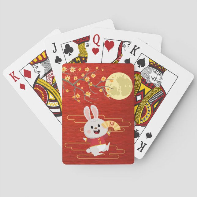 Mid-Autumn Moon Festival Rabbit Spielkarten (Rückseite)