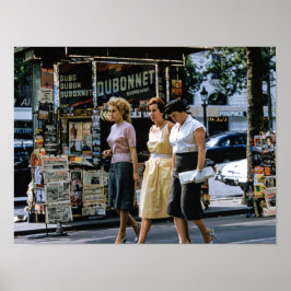 Mid Centrum Modern Three Women Paris Street Fashio Poster