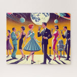 Mid Century 60s Space Age Cocktail Party Puzzle<br><div class="desc">Welcome to my Mid Century Fantasy World! Designs in this store are born of growing up in a Mid Century home complete with Martini loving parents.  Break out the cocktails.  Merging fact with fantasy within Mid Century Modern,  Jazz,  Retro Futuristic,  Atomic and Space Age Designs.</div>