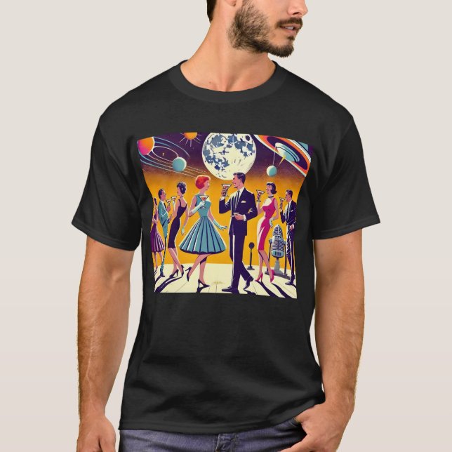 Mid Century 60s Space Age Cocktail Party T-Shirt (Vorderseite)