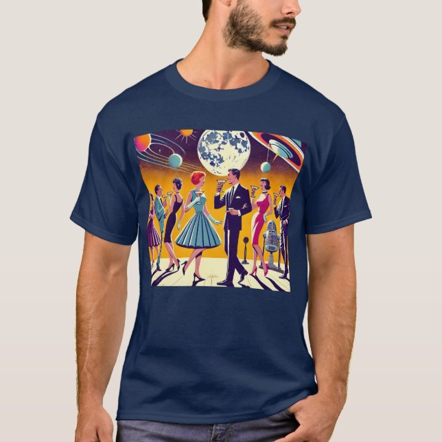 Mid Century 60s Space Age Cocktail Party T-Shirt (Vorderseite)