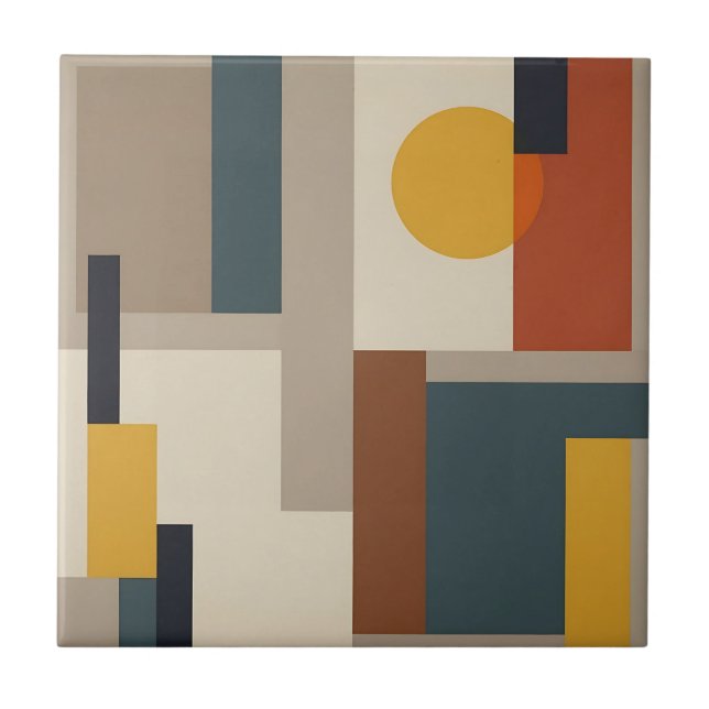 Mid Century Abstract Geometric Harmony Fliese (Vorderseite)