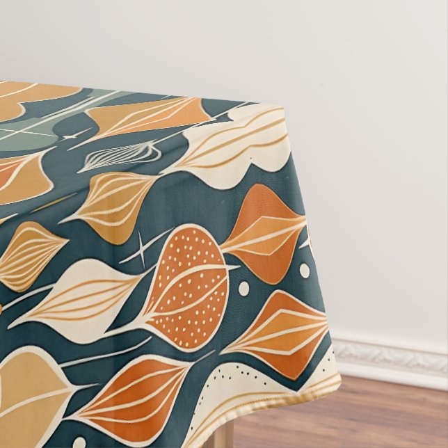 Mid Century Atomic Drops Ochre  Modern Retro  Tischdecke (Beispiel)