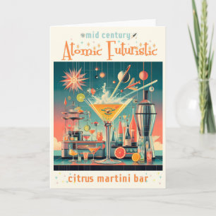 Mid-Century-Atomic-Futuristische-Zitrus-Martini-Ba Karte