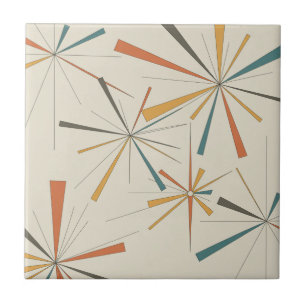Mid Century Atomic Starburst Geometrisch Retro Fliese