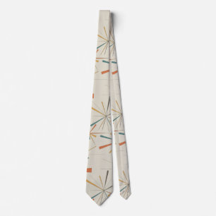 Mid Century Atomic Starburst Geometrisch Retro Krawatte