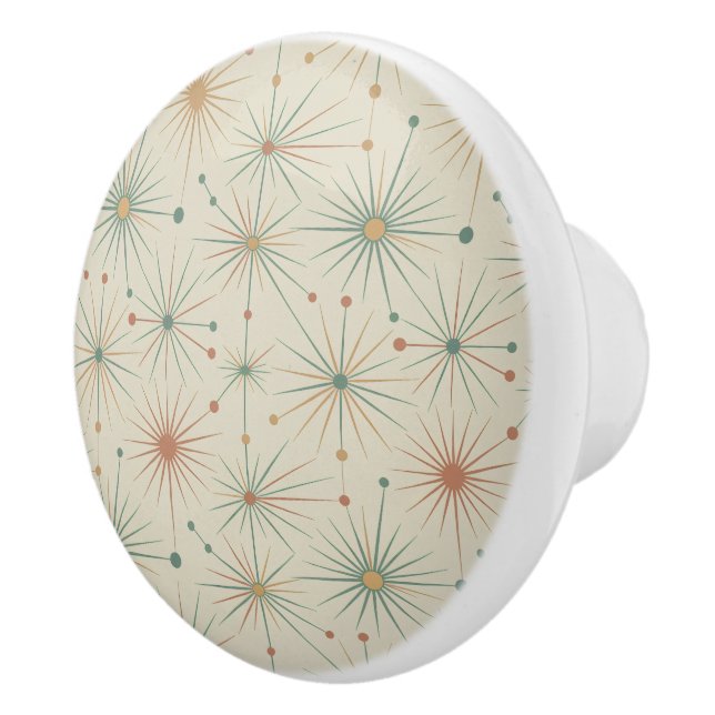 Mid Century Atomic Starburst Moderne Retro Keramikknauf (Rechts)