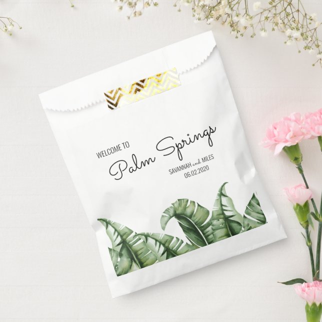 Mid Century Banana Leaf Hochzeit Begrüßung Tasche Geschenktütchen (Versiegelt)