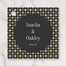 Mid Century Bold Black Gold Floral Wedding Custom