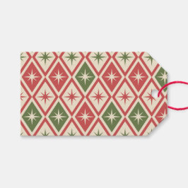 Mid Century Christmas Atomic Stars on diamonds  Geschenkanhänger