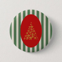 Mid century christmas tree with Golden star Button