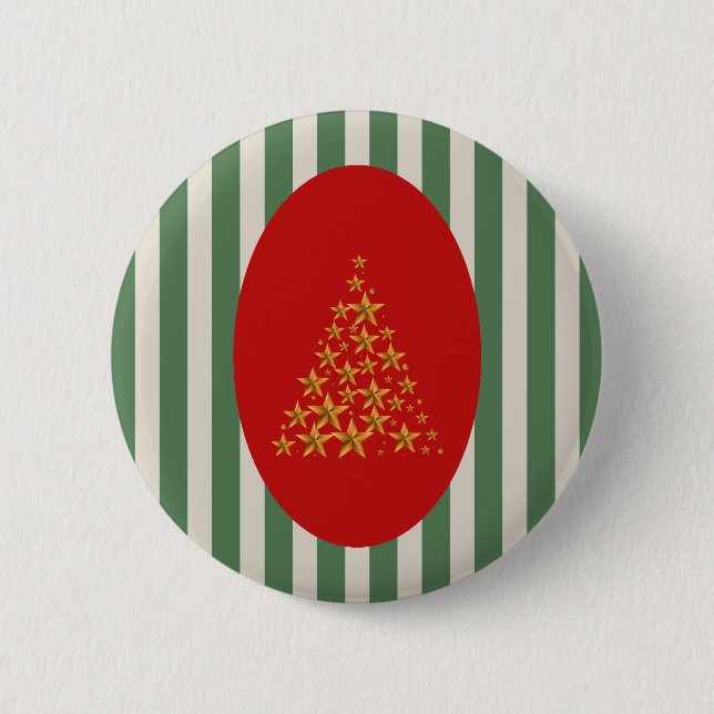 Mid century christmas tree with Golden star Button (Vorderseite)