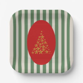 Mid century christmas tree with Golden star Pappteller