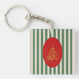 Mid century christmas tree with Golden star Schlüsselanhänger