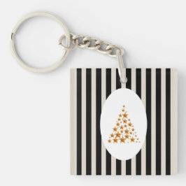 Mid century christmas tree with Golden star Schlüsselanhänger