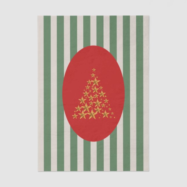 Mid century christmas tree with Golden star Seidenpapier (Vorderseite)