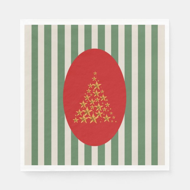 Mid century christmas tree with Golden star Serviette (Vorderseite)