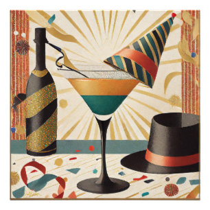 Mid-Century Cocktail-Stunde - Silvester Fotodruck