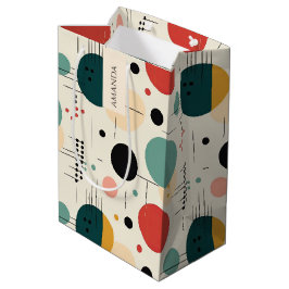 Mid century colorful geometric pattern mittlere geschenktüte