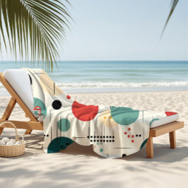 Mid century colorful geometric pattern strandtuch