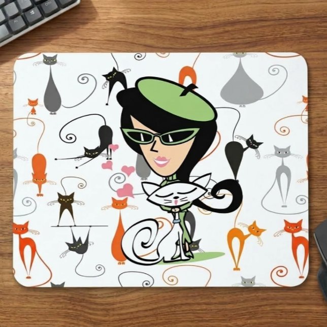 Mid Century Cool Cats Mousepad (Von Creator hochgeladen)