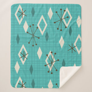 Mid Century Diamonds Sternexplosionen Türkis Sherpadecke