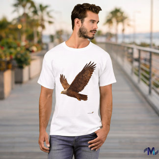 Mid Century Eagle | Retro Vintage Flying Bird Art T-Shirt
