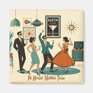 Mid Century, es ist Atomic Martini Time Cocktailpa Magnet