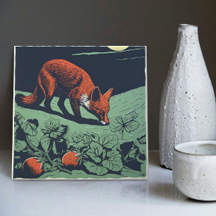 Mid-Century Foxy Strawberry Hunt: Verzaubernd Fliese