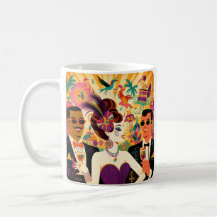 Mid Century Futuristic Mardi Gras Cocktail Party Kaffeetasse