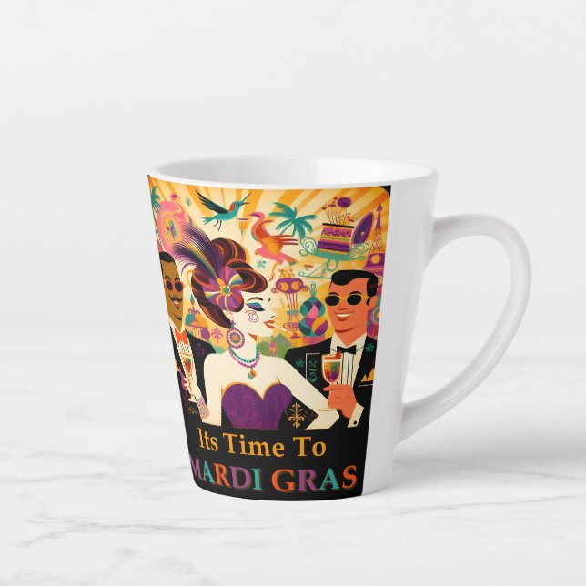 Mid Century Futuristic Mardi Gras Cocktail Party Milchtasse (Rechts)
