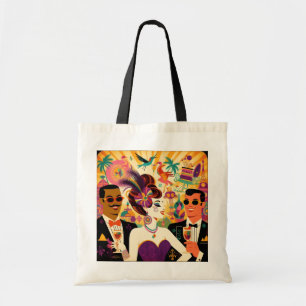 Mid Century Futuristic Mardi Gras Cocktail Party Tragetasche