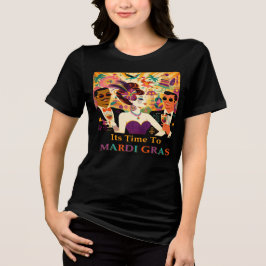 Mid Century Futuristic Mardi Gras Cocktail Party Tri-Blend Shirt