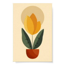 Mid Century Gelbe Blume Retro Boho
