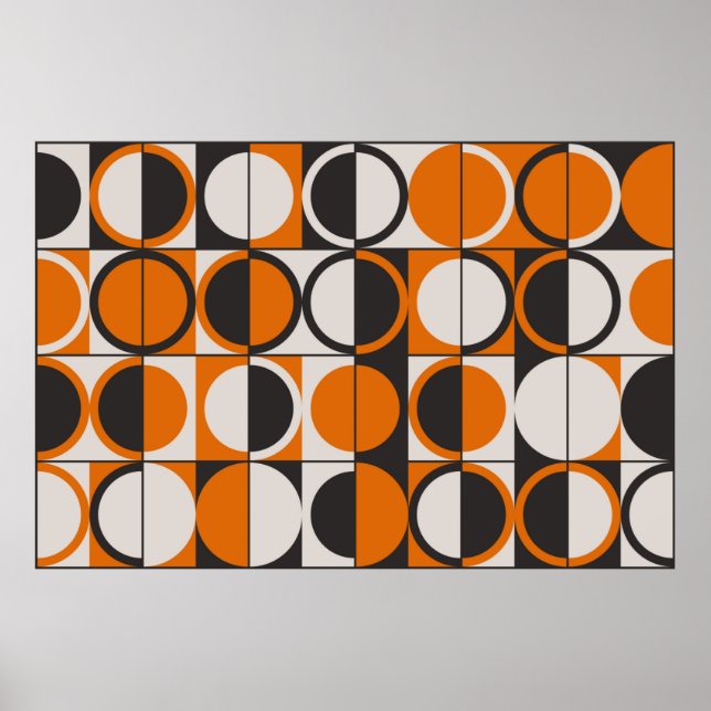 Mid-century geometric abstract pattern with simple poster (Vorne)