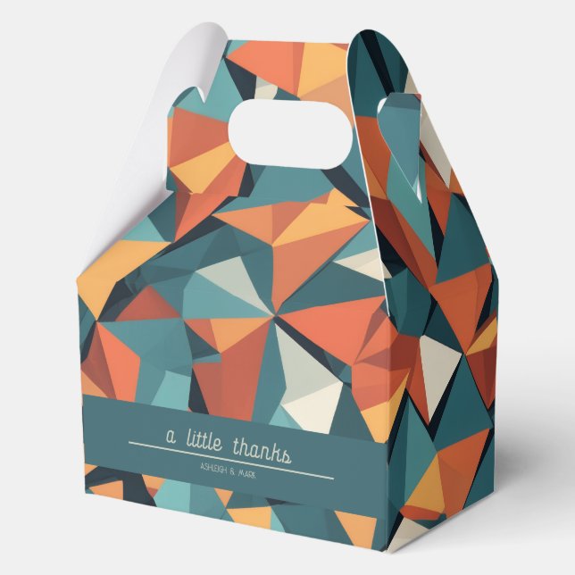 Mid-Century Geometric Teal & Orange | Custom Geschenkschachtel (Vorderseite)
