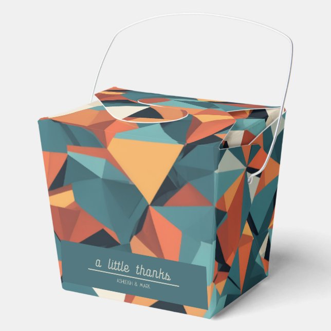 Mid-Century Geometric Teal & Orange | Custom Geschenkschachtel (Vorderseite)