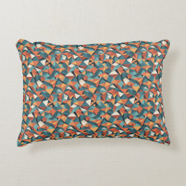 Mid-Century Geometric Teal & Orange Pattern Dekokissen