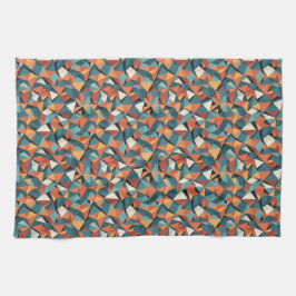 Mid-Century Geometric Teal & Orange Pattern Geschirrtuch