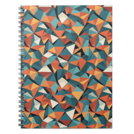 Mid-Century Geometric Teal & Orange Pattern Notizblock