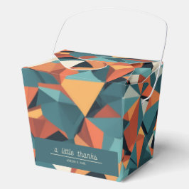 Mid-Century Geometric Türkis & Orange | Maßgeschne Geschenkschachtel