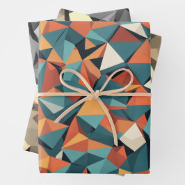 Mid-Century-Geometrisch | Geschenkpapier-Set Geschenkpapier Set