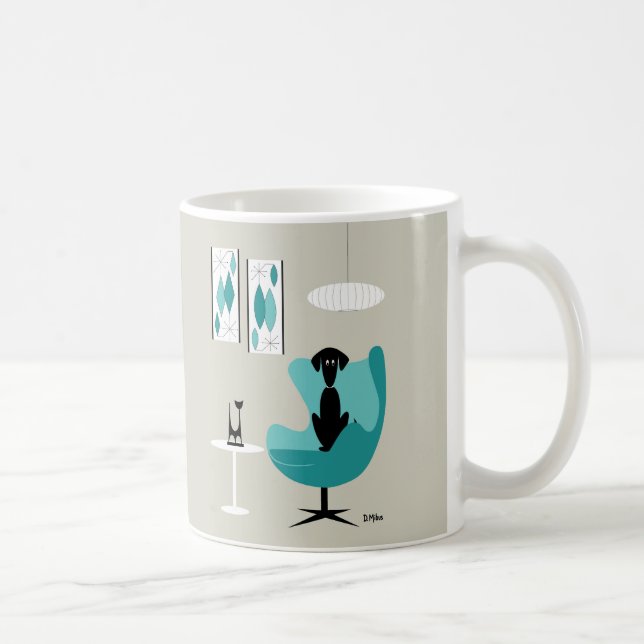 Mid Century Gravel Kunst, Dichtung und Musik Kaffeetasse (Rechts)