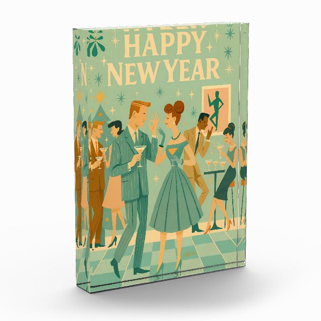 Mid Century Happy New Year The Martini Dance Fotoblock (Links)